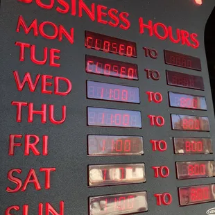 business hours and hours