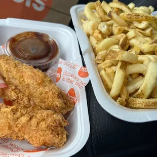 Chicken tenders and fries