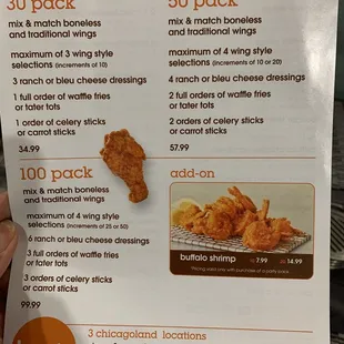 chicken wings and fried chicken