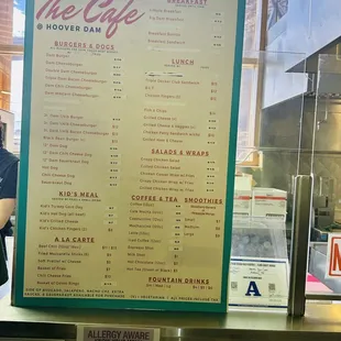Cafe menu