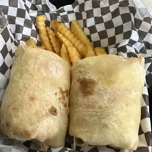Grilled Chicken wrap and fries