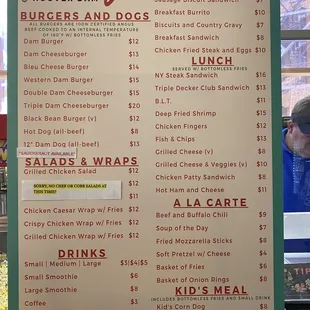 The Cafe at Hoover Dam Menu