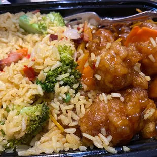 Orange Chicken with Pork Fried Rice