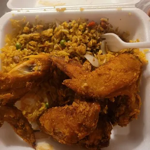 Pork fried rice chicken wings