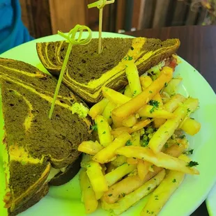 Rueban with garlic fries, was told it was tasty!