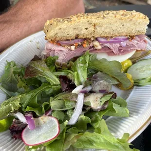 Italian Sandwich with Side Salad