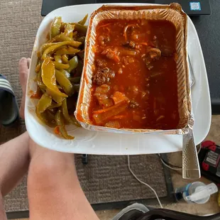 Spicy beef item 100 on the menu