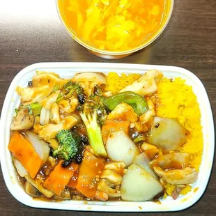 Hunan Chicken and Egg Drop Soup