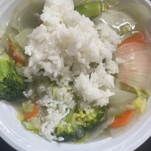 Vegetable Chop Suey with steamed white rice