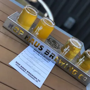 a flight of beers