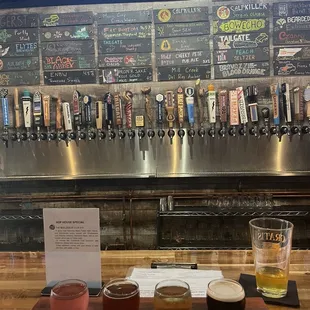 Beer flight! Hard Italian soda Gypsy circus White vanilla stout Dark chocolate porter