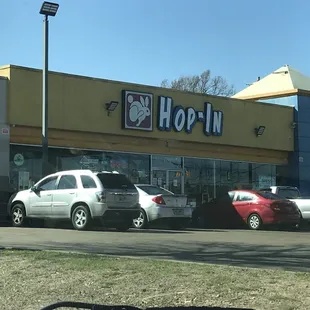 Side view of store front