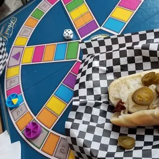 cubano, hot link, and trivial pursuit (among many other board game options)