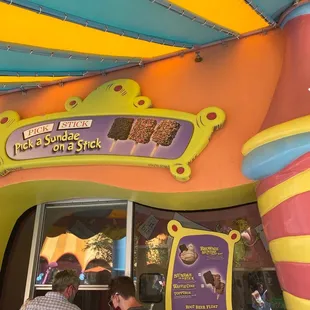 the entrance to the ice cream shop