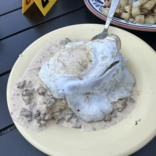 Biscuits and Gravy with duck egg