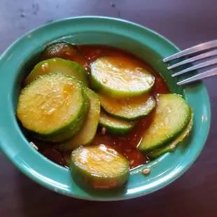 Crisp,fresh cucumber salad
