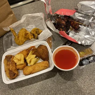 SO much food! Poo poo platter. $14