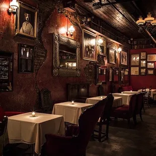 a dimly lit restaurant