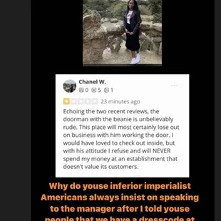 Updating my review to include this *very* mature response to my reasonable response to the rude doorman