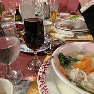 Full glass of Pinot Noir