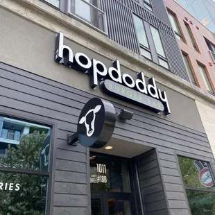 the front of the building