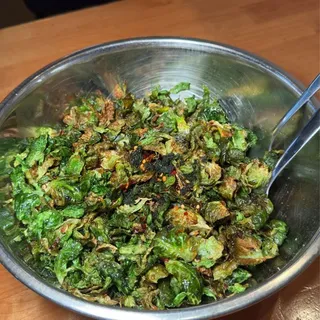 Hot Honey & Sage Brussels Sprout Leaves