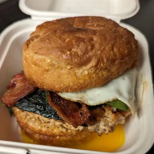 Thunderbird sandwich with an egg