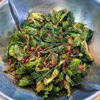 Hot Honey & Sage Brussels Sprout Leaves