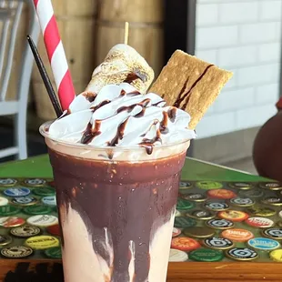 a chocolate milkshake