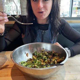 Hot Honey & Sage Brussels Sprout Leaves