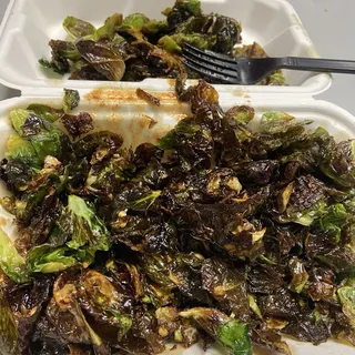 Hot Honey & Sage Brussels Sprout Leaves