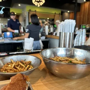 Side of fries and Happy hour basket of fries