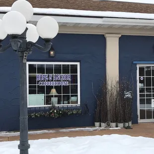 the front of the building