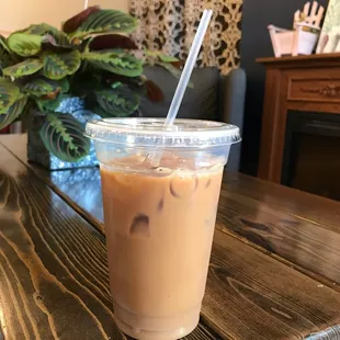 Iced Americano w/Almond Milk!