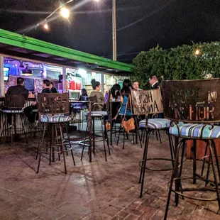 One of two outdoor bars
