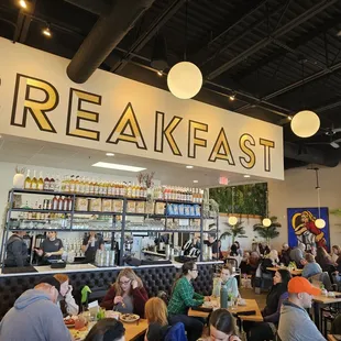 people eating and drinking