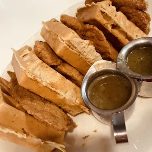 Chicken and Waffles with jalapeño syrup