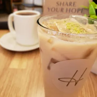 Cardamom pistachio coffee drink