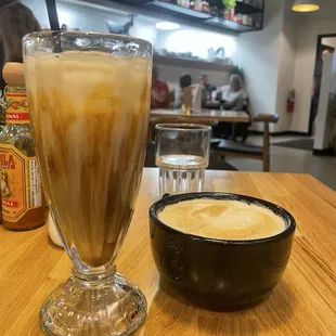 Caramel Coconut (too sweet) and vanilla latte (perfect)