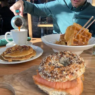 Open Salmon Bagel Sandwich