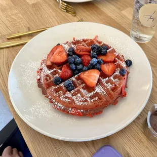 Red velvet waffles