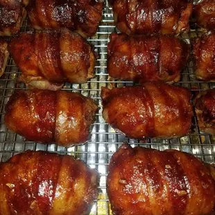 Smoked Bacon Wrapped Thighs