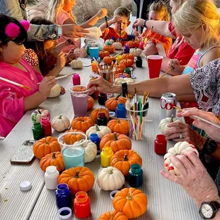 Every kid loves pumpkin painting.
