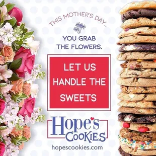 a stack of cookies and flowers