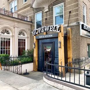 the entrance to hopewell bar and kitchen