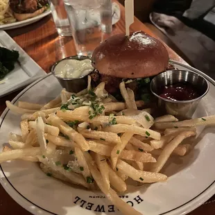 Chicken sandwich with Parmesan Truffle Fries