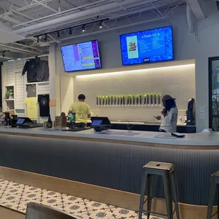 the counter and bar