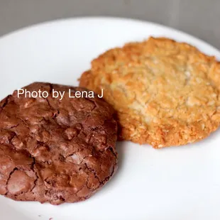 Bagatelle du Roi ($3.75) and ANZAC Biscuit (Australian New Zealand Army Corps) ($3.25?)