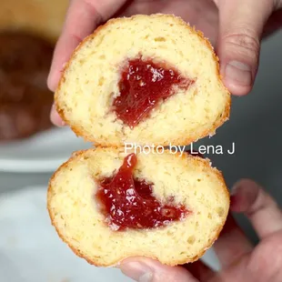 Inside of Raspberry Jam Donut ($4.50) - not my favorite. Dough is a bit dense; filling and surface are too sweet.