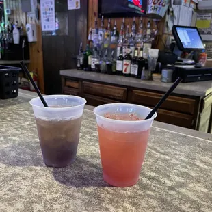 two drinks on the bar